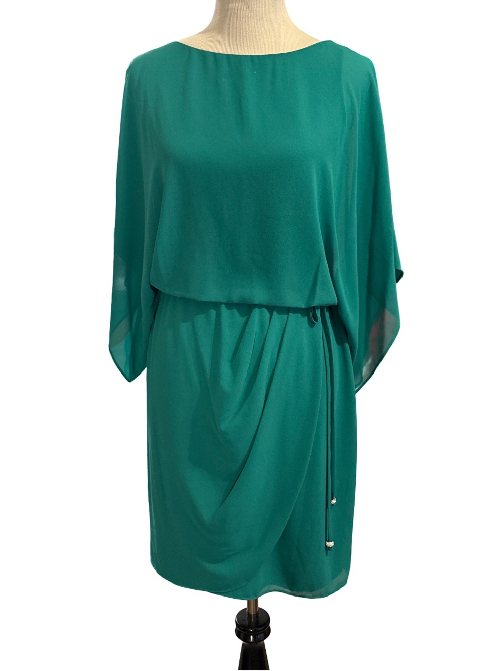 Jessica Howard Teal Draped Evening Dress